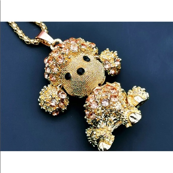 🐶 💛NWT BETSEY JOHNSON RHINESTONE PUPPY NECKLACE - Picture 6 of 8